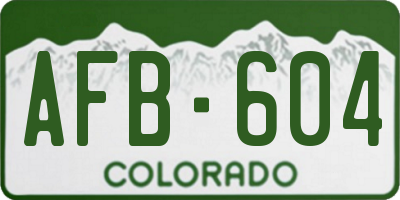 CO license plate AFB604