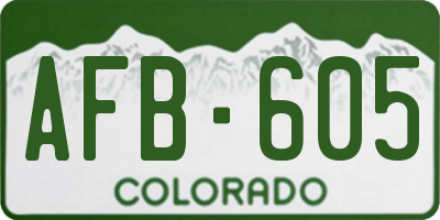 CO license plate AFB605