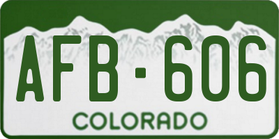 CO license plate AFB606