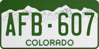 CO license plate AFB607
