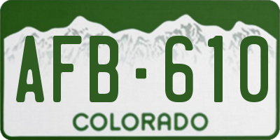 CO license plate AFB610