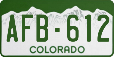 CO license plate AFB612