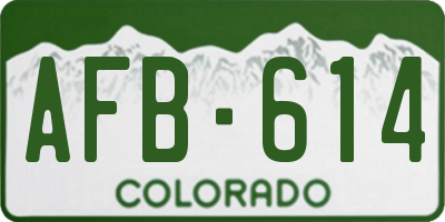 CO license plate AFB614