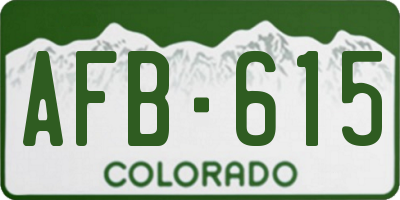 CO license plate AFB615