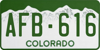CO license plate AFB616