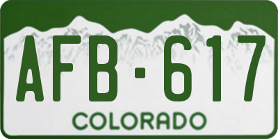 CO license plate AFB617
