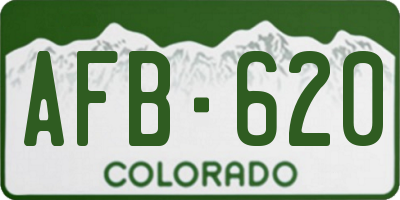 CO license plate AFB620