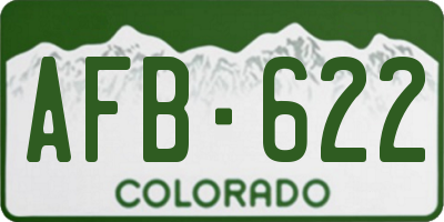 CO license plate AFB622