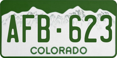 CO license plate AFB623