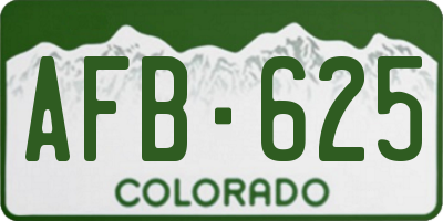 CO license plate AFB625