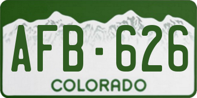 CO license plate AFB626