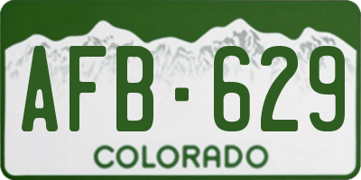 CO license plate AFB629
