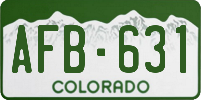 CO license plate AFB631