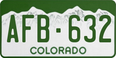 CO license plate AFB632