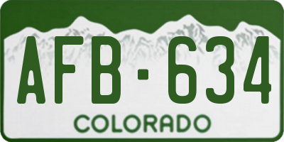 CO license plate AFB634