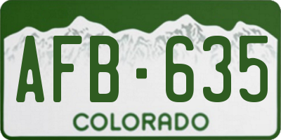 CO license plate AFB635