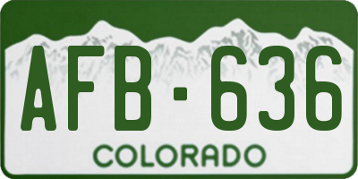 CO license plate AFB636