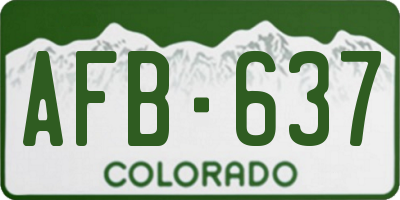 CO license plate AFB637