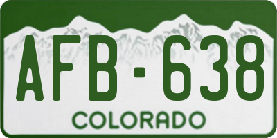 CO license plate AFB638