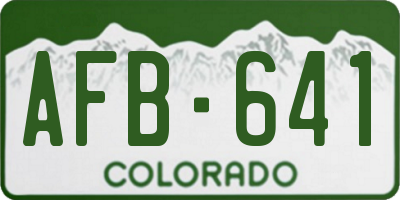 CO license plate AFB641