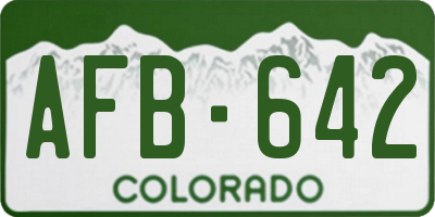 CO license plate AFB642