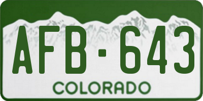 CO license plate AFB643