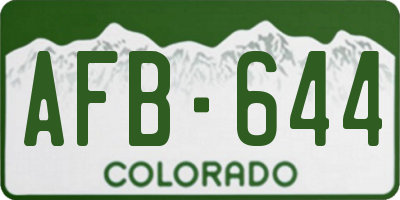 CO license plate AFB644
