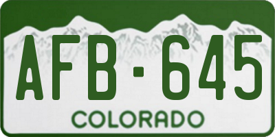 CO license plate AFB645