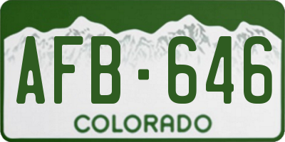 CO license plate AFB646