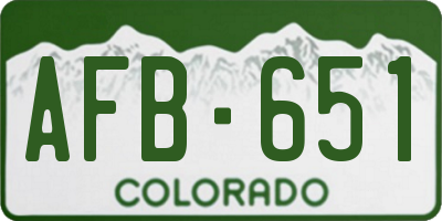 CO license plate AFB651