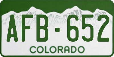CO license plate AFB652