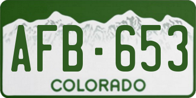 CO license plate AFB653