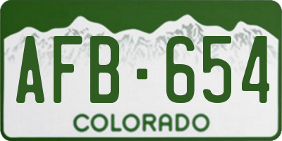 CO license plate AFB654