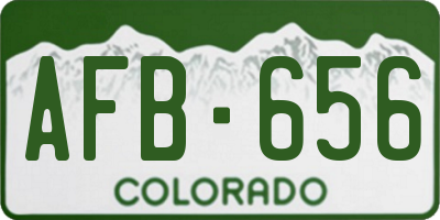 CO license plate AFB656