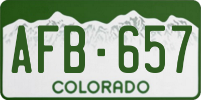 CO license plate AFB657