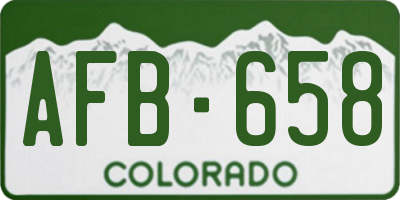 CO license plate AFB658
