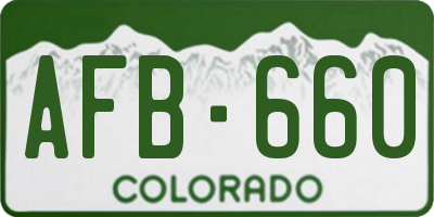 CO license plate AFB660