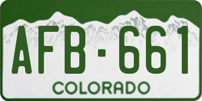 CO license plate AFB661