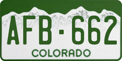 CO license plate AFB662