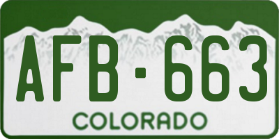 CO license plate AFB663