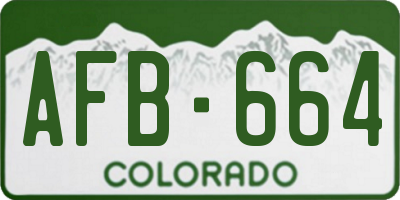 CO license plate AFB664