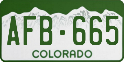 CO license plate AFB665