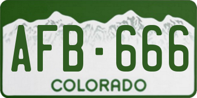 CO license plate AFB666
