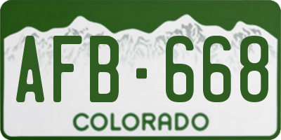 CO license plate AFB668