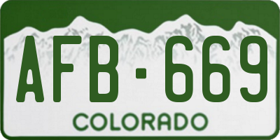 CO license plate AFB669