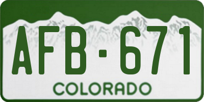 CO license plate AFB671