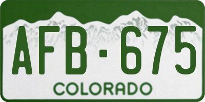 CO license plate AFB675