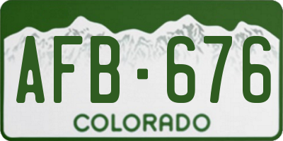 CO license plate AFB676