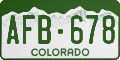 CO license plate AFB678