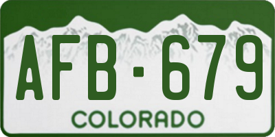 CO license plate AFB679